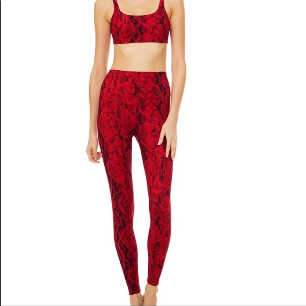 High waisted alo red snakeskin legging